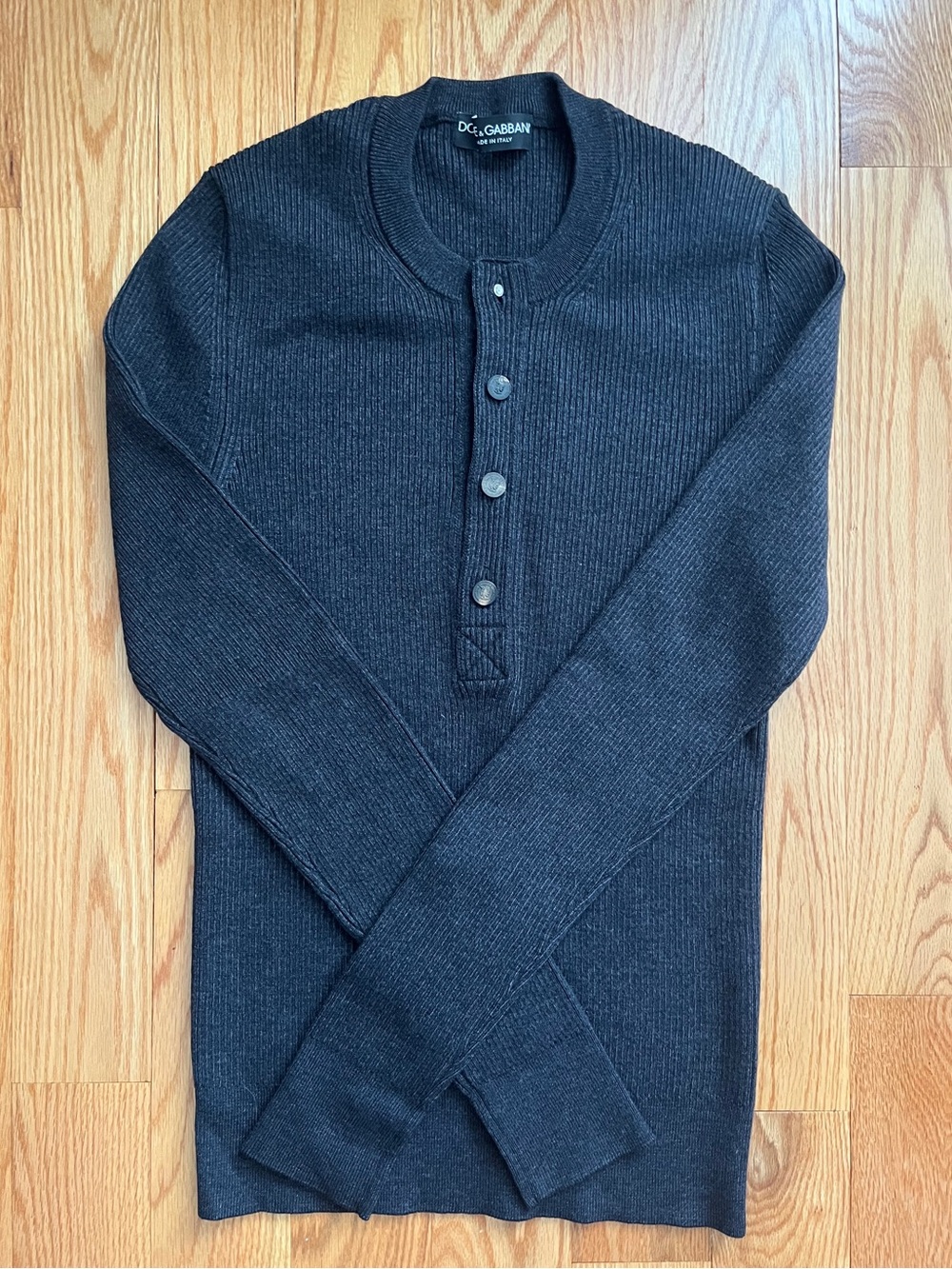 Dolce & Gabbana Vintage 90s Stretchy Ribbed Knit Wool Sweater